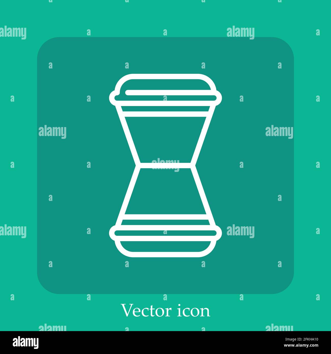 Icona vettore tamburi icona lineare.linea con tratto modificabile Illustrazione Vettoriale