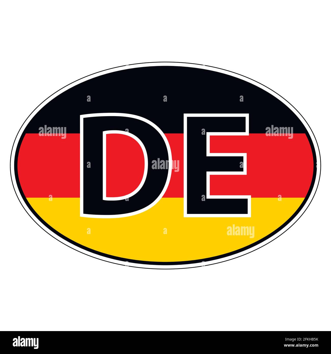 Adesivo su auto, bandiera della Germania, Germania, Germania Illustrazione Vettoriale