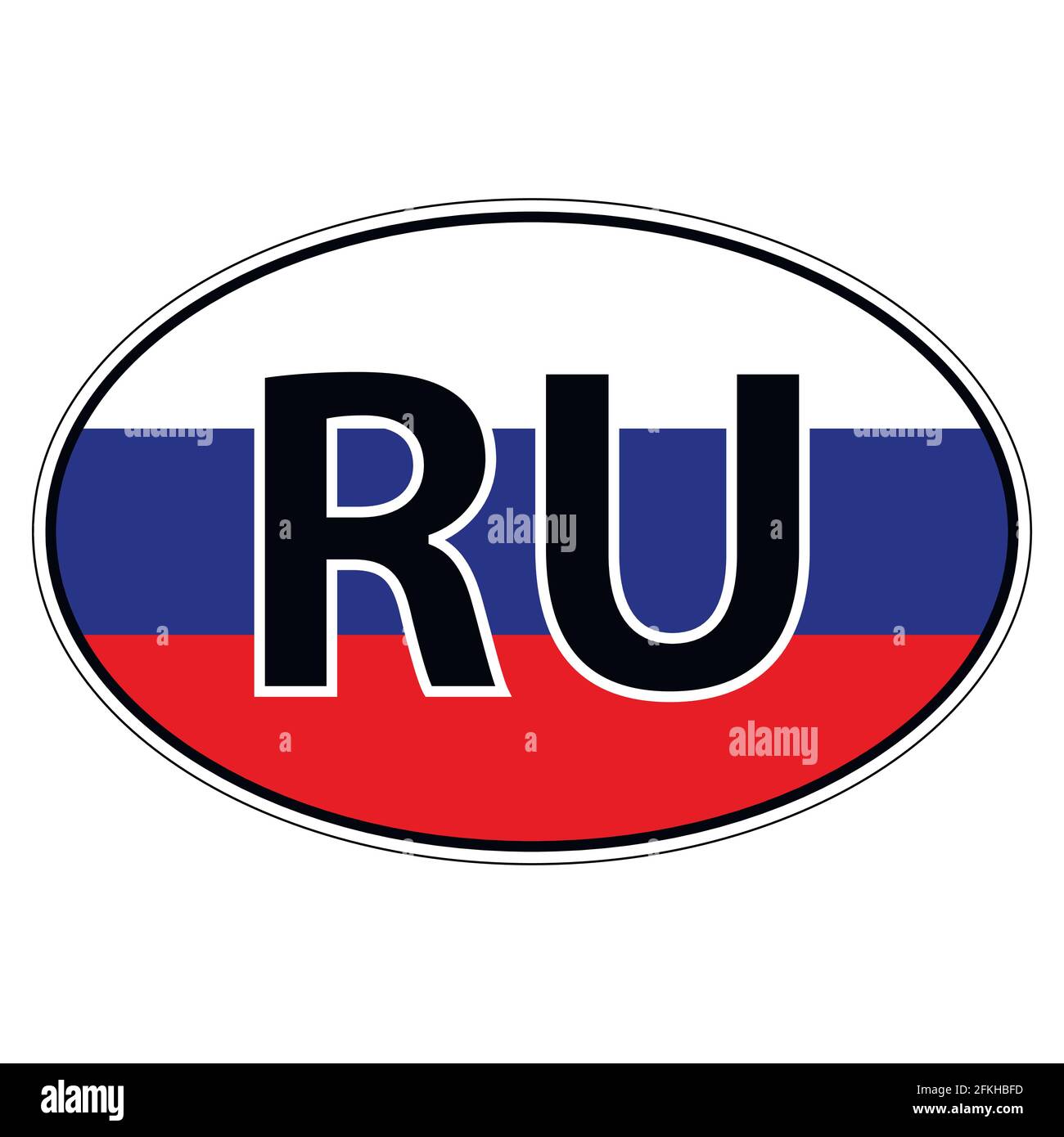 Adesivo su auto, bandiera della Russia Illustrazione Vettoriale