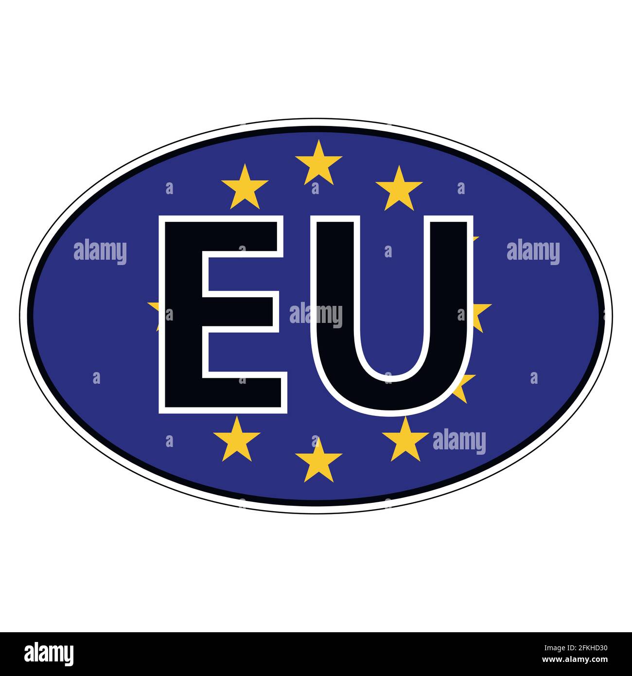 Adesivo su auto, bandiera europea, Unione, Europa Illustrazione Vettoriale