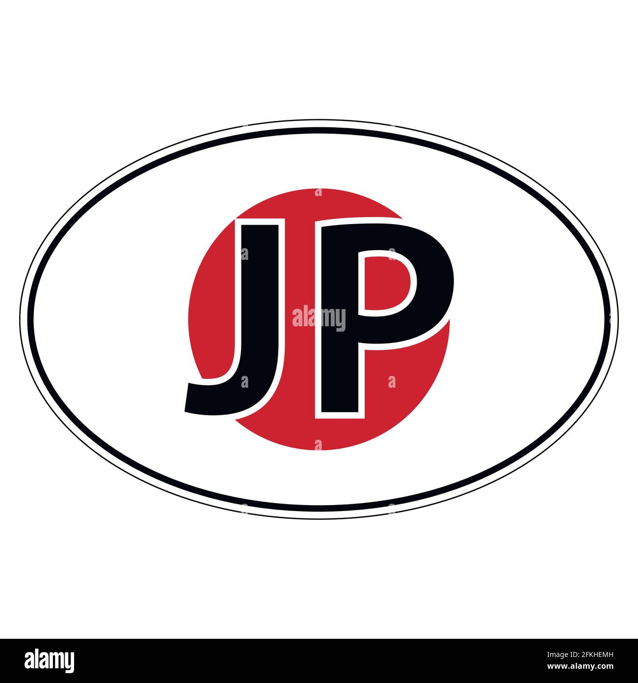 Adesivo su auto, bandiera del Giappone Illustrazione Vettoriale