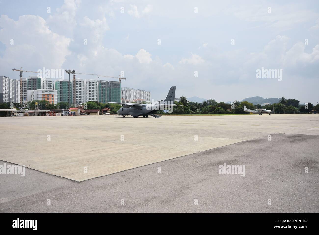 Area di parcheggio degli aeromobili Foto Stock