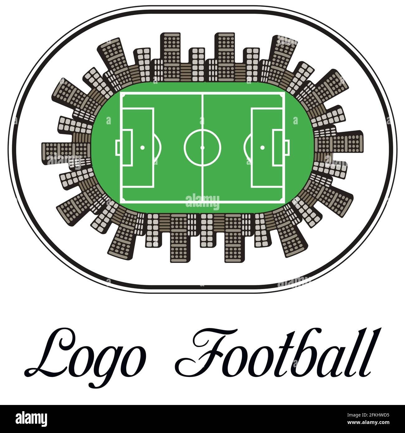 Illustrazione vettoriale per un logo di calcio, composto da Illustrazione Vettoriale