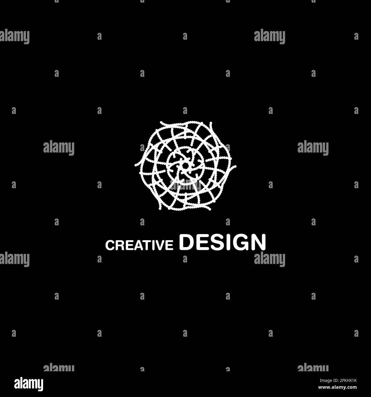 Linea tratteggiata astratta Creative Logo Design Art EPS10 Illustrazione Vettoriale