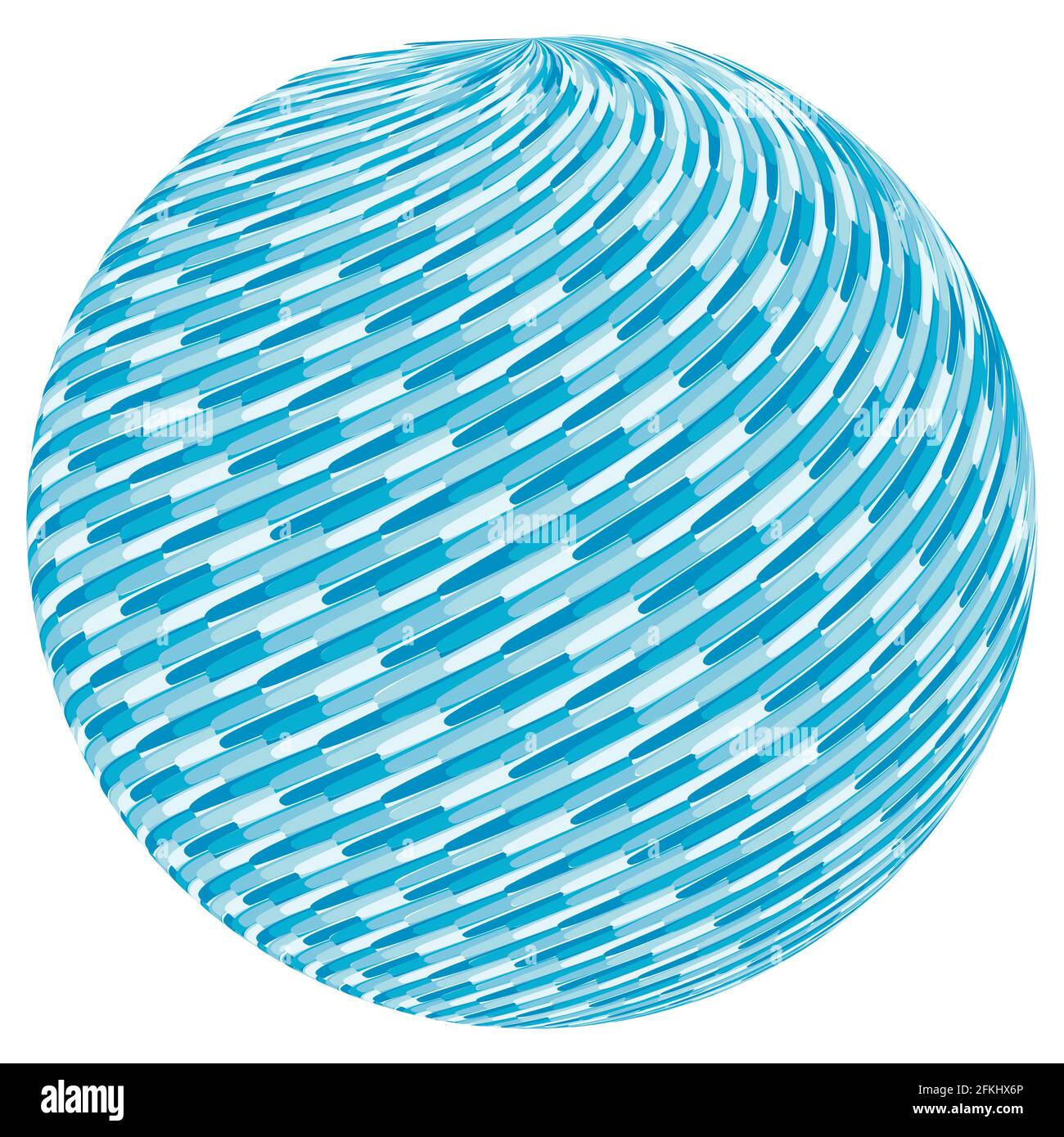 schema di turbolenza blu sulla sfera Illustrazione Vettoriale