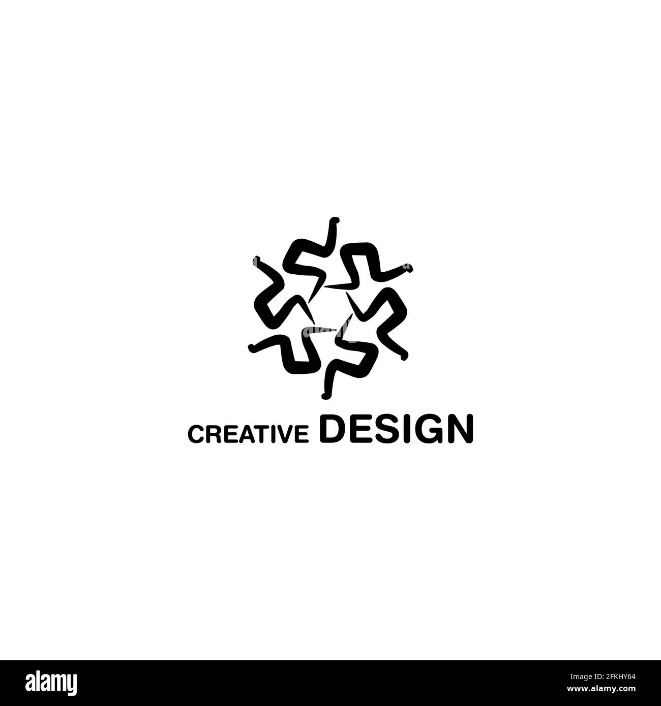 Astratto Radial Creative Logo Design Vector Art EPS10 Illustrazione Vettoriale