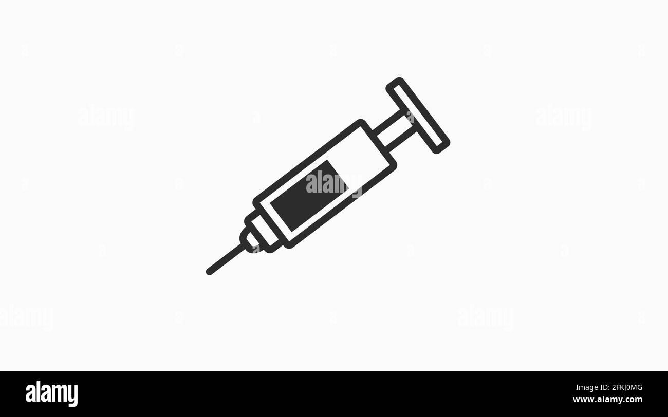 Vettore isolato Illustrazione di una siringa. Icona siringa Illustrazione Vettoriale