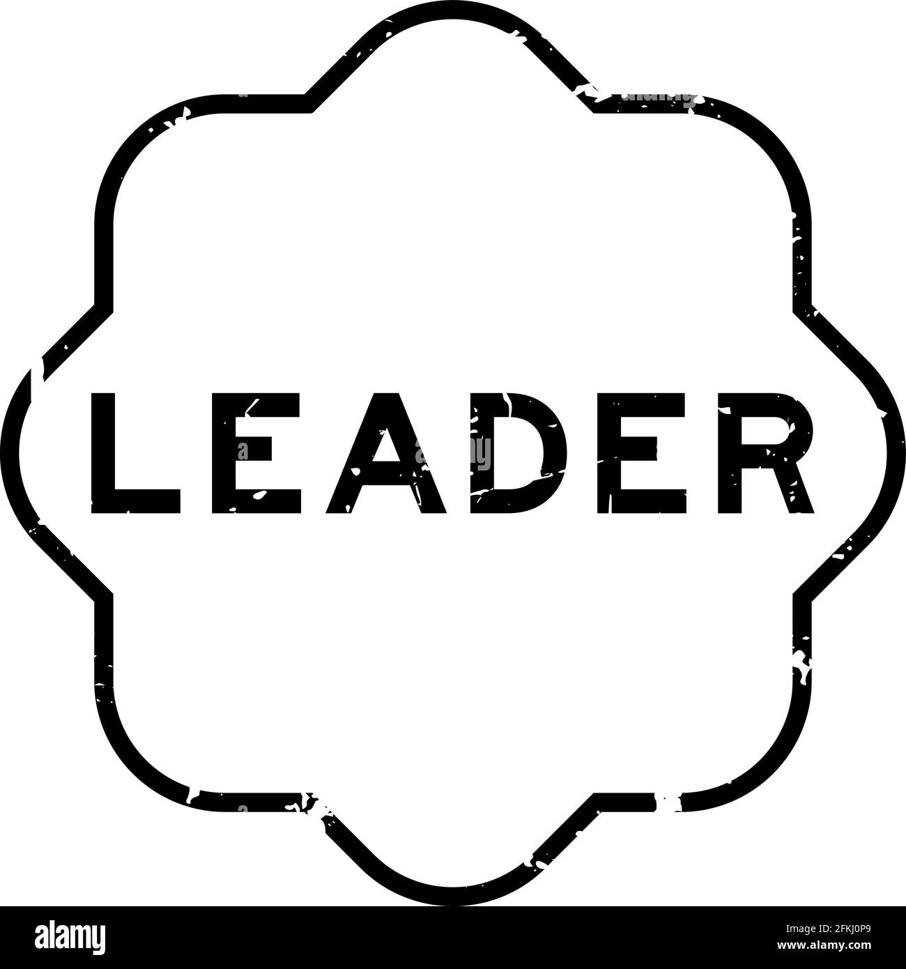 Grunge nero leader parola guarnizione in gomma timbro su sfondo bianco Illustrazione Vettoriale