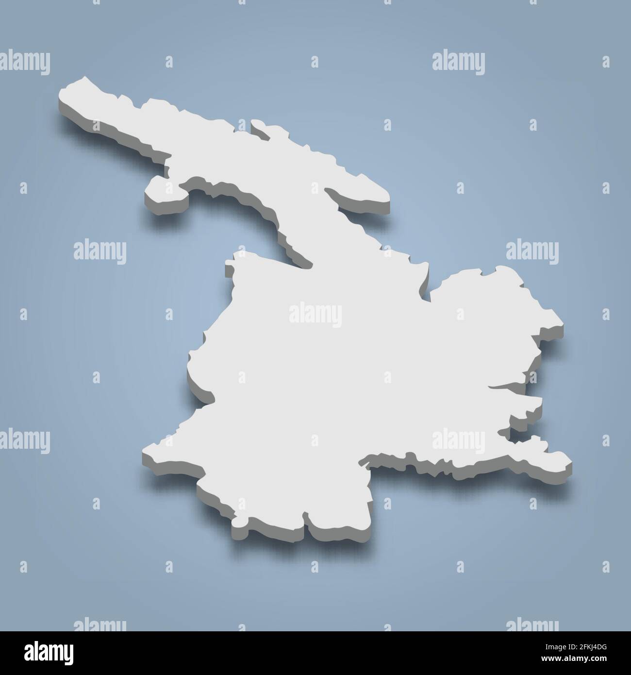 La mappa isometrica 3d di Kalimnos è un'isola dell'arcipelago del Dodecaneso, in Grecia, con un'illustrazione vettoriale isolata Illustrazione Vettoriale