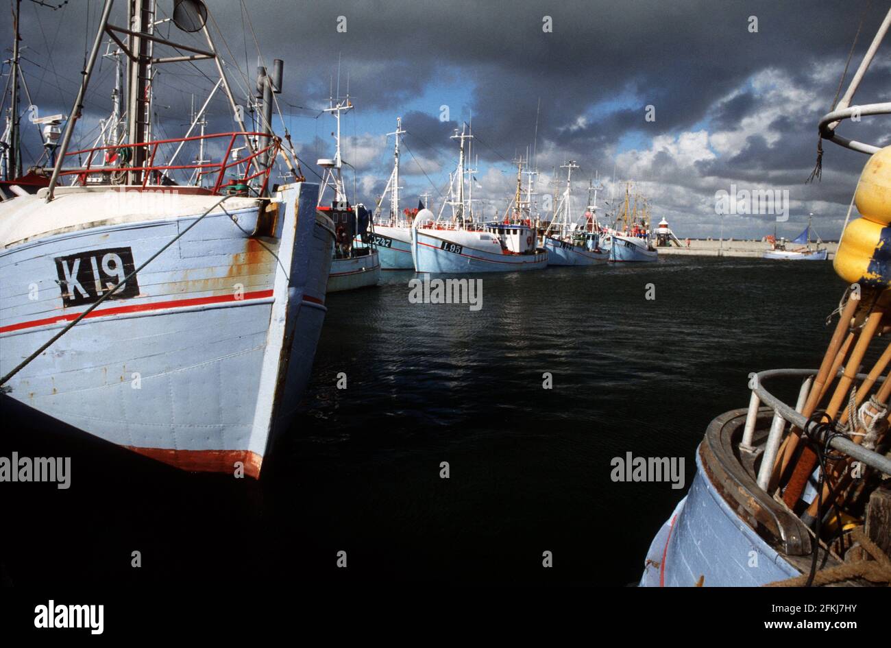 Archi da pesca a Danimarca Foto Stock