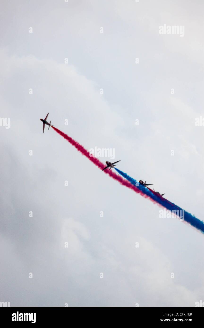 Le frecce rosse mostrano la squadra che vola all'Air show Jersey Foto Stock