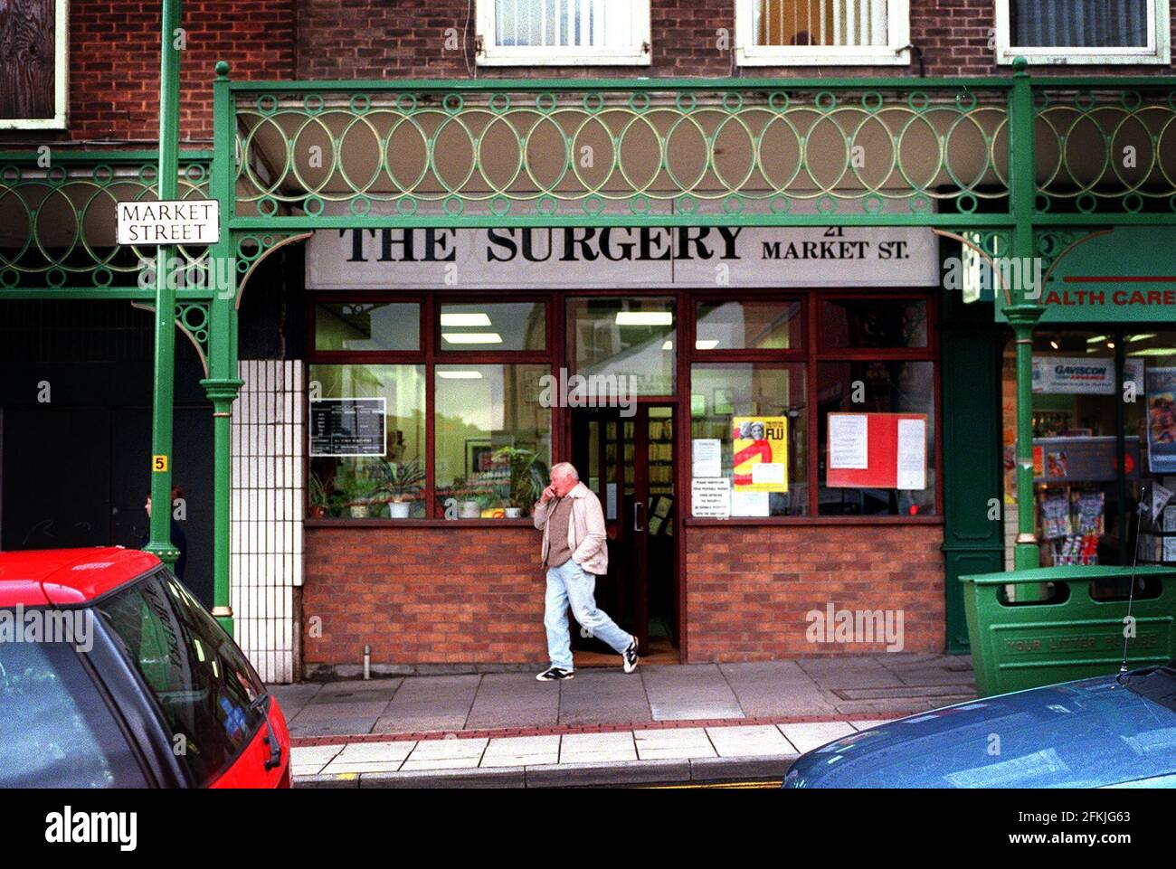 Dr Harold Shipman omicidi ottobre 1998Dr Harold Shipmans pratice in Market Street Hyde Manchester Foto Stock