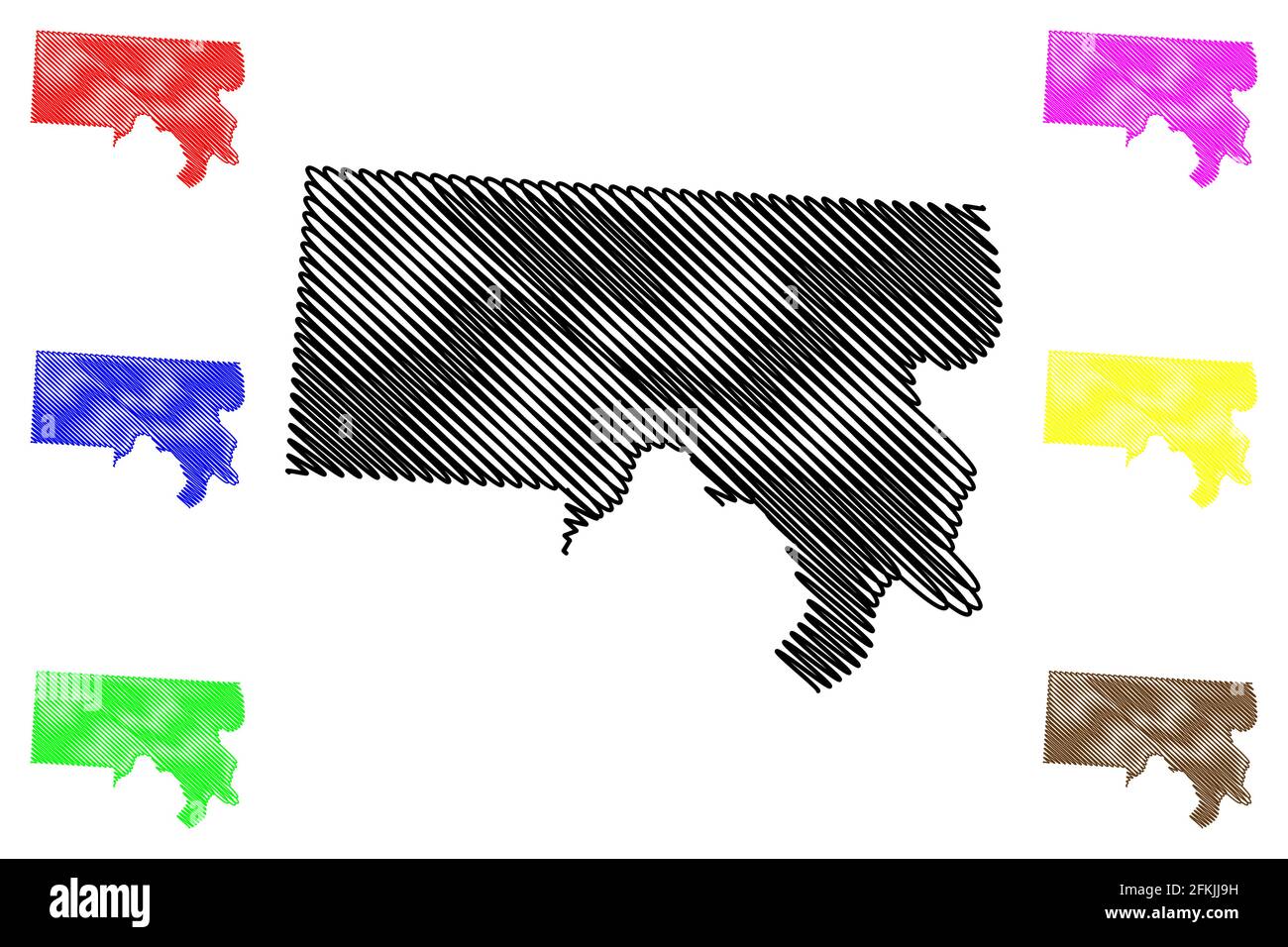 Meigs County, Ohio state (Stati Uniti, Stati Uniti d'America, Stati Uniti, Stati Uniti, Stati Uniti) mappa vettoriale illustrazione, schizzo scrimolo mappa Meigs Illustrazione Vettoriale