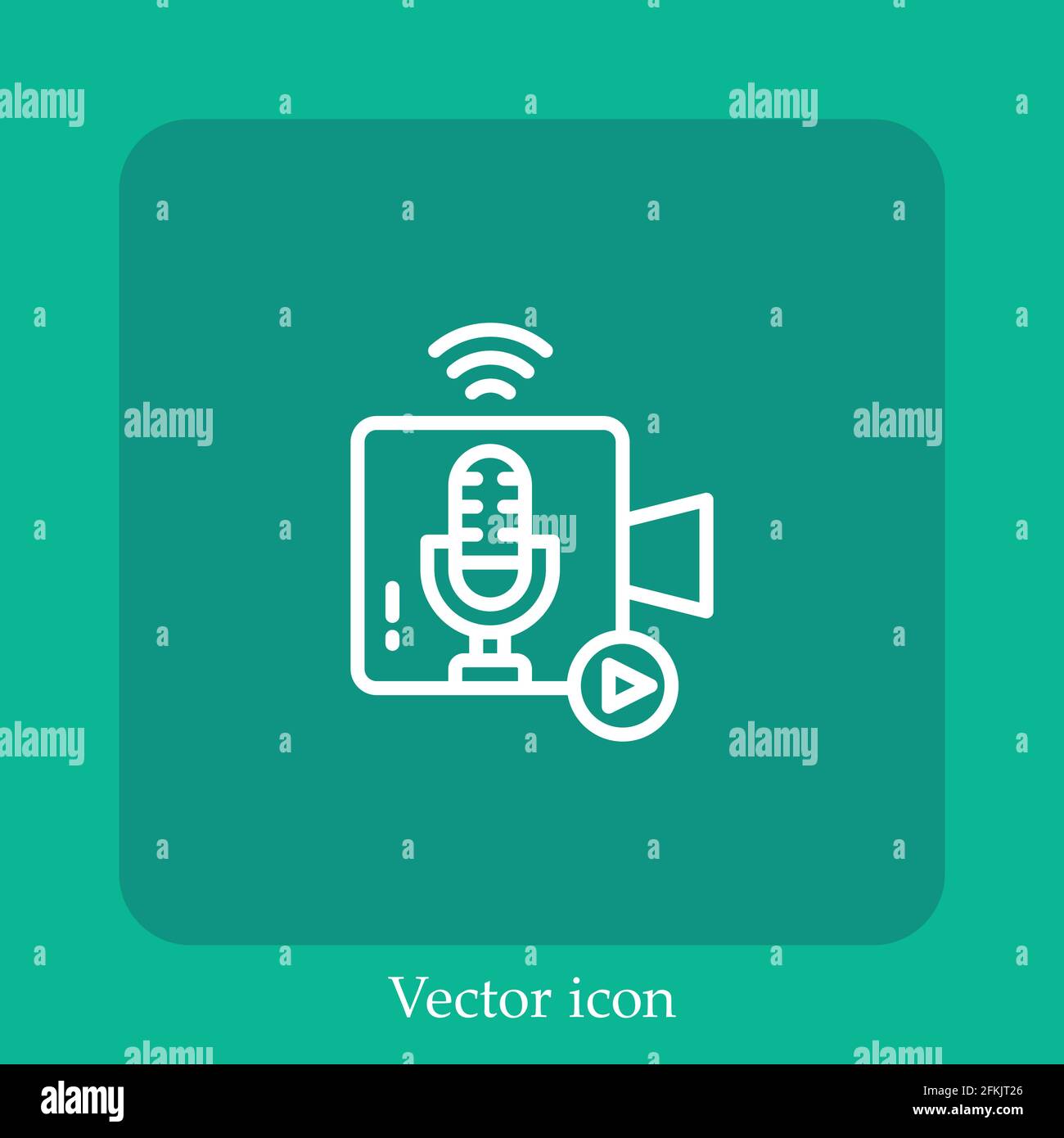 Icona vettore streaming live icona lineare.linea con tratto modificabile Illustrazione Vettoriale
