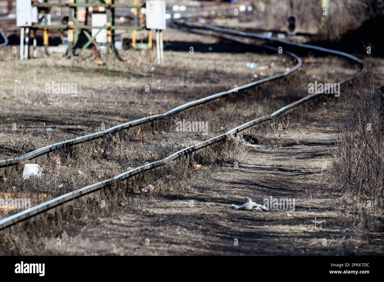 Trasporti ferroviari. Trasporto ferroviario. Industria globale e internazionale del trasporto merci. Stazione ferroviaria. Foto Stock
