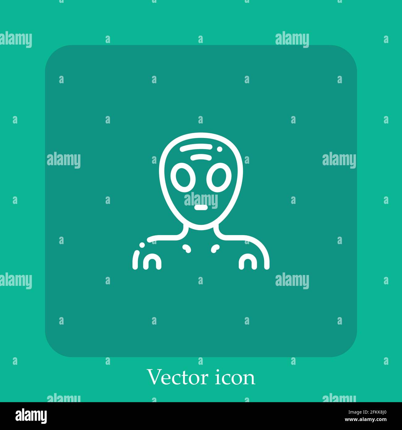 Icona vettore alieno icona lineare.linea con tratto modificabile Illustrazione Vettoriale