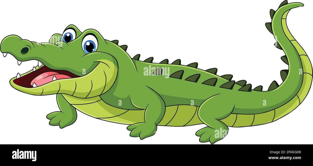 Carino coccodrillo animale cartoon illustrazione vettoriale Illustrazione Vettoriale