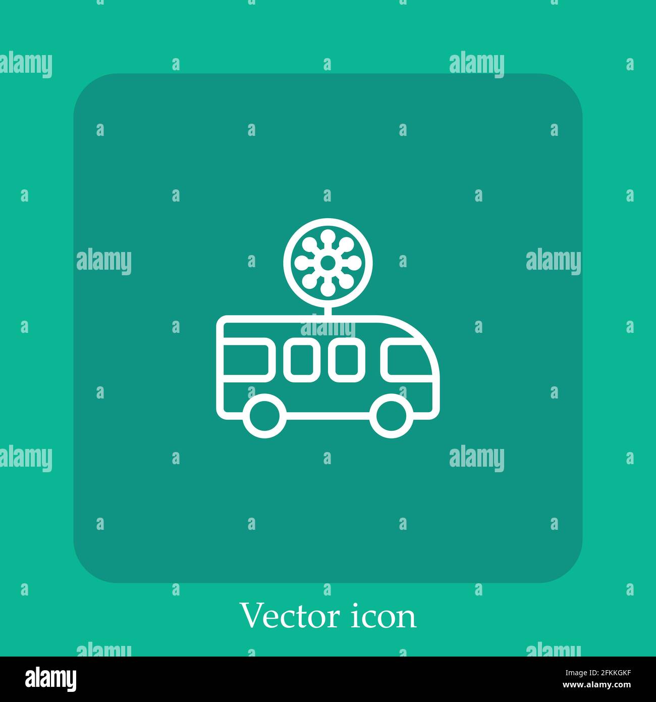 Icona vettore di bus icona lineare.linea con tratto modificabile Illustrazione Vettoriale
