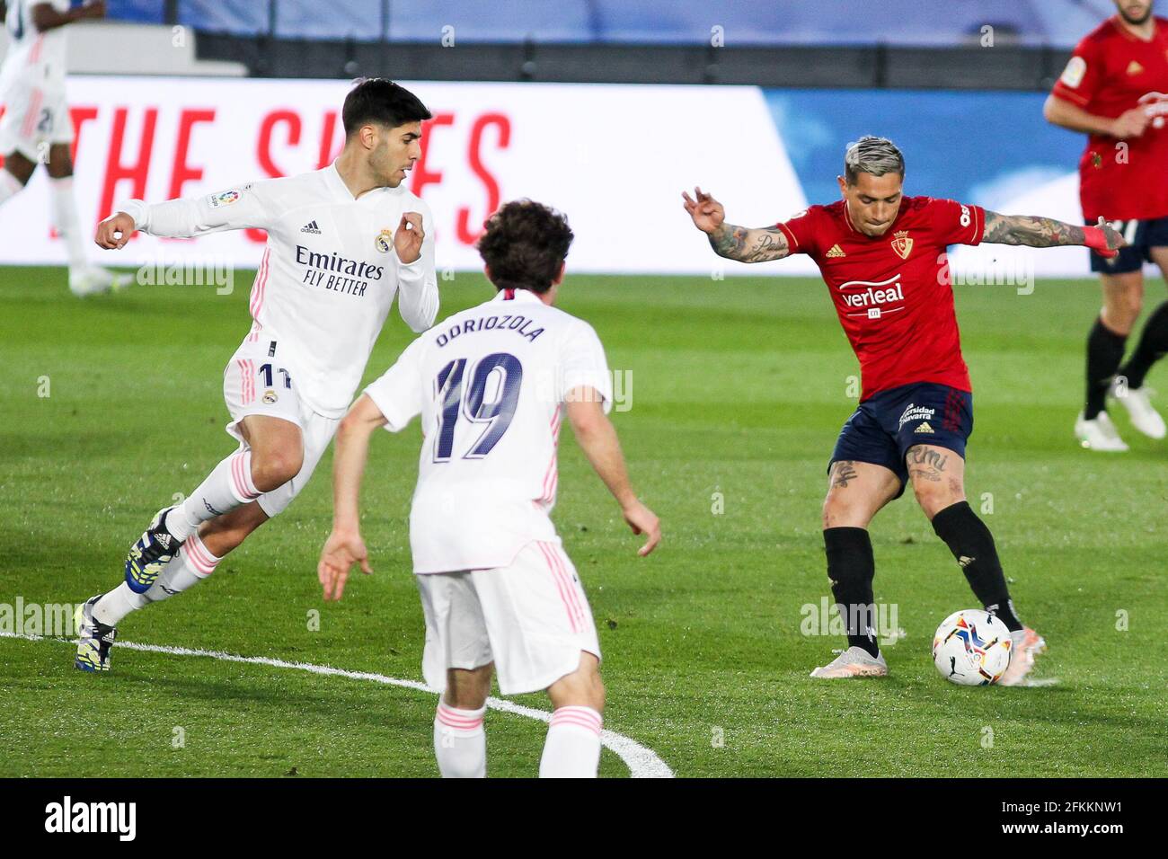 Chimy Avila di Osasuna durante la partita di calcio del campionato spagnolo  la Liga tra Real Madrid CF e CA Osasuna il 1 maggio 2021 all'Estadio  Alfredo di Stefano a Madrid, Spagna -