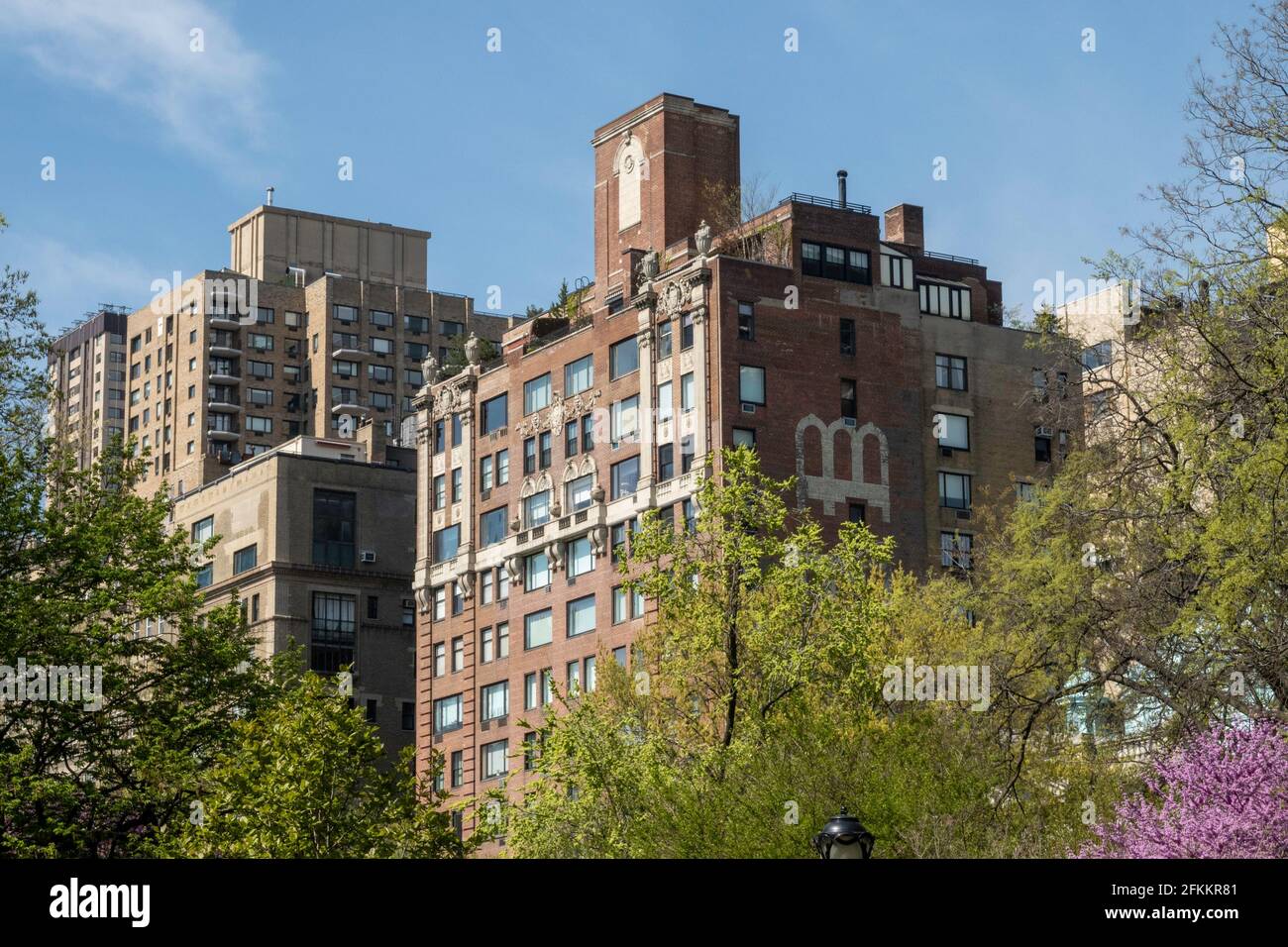 Edifici co-op su Central Park West, New York, Stati Uniti Foto Stock