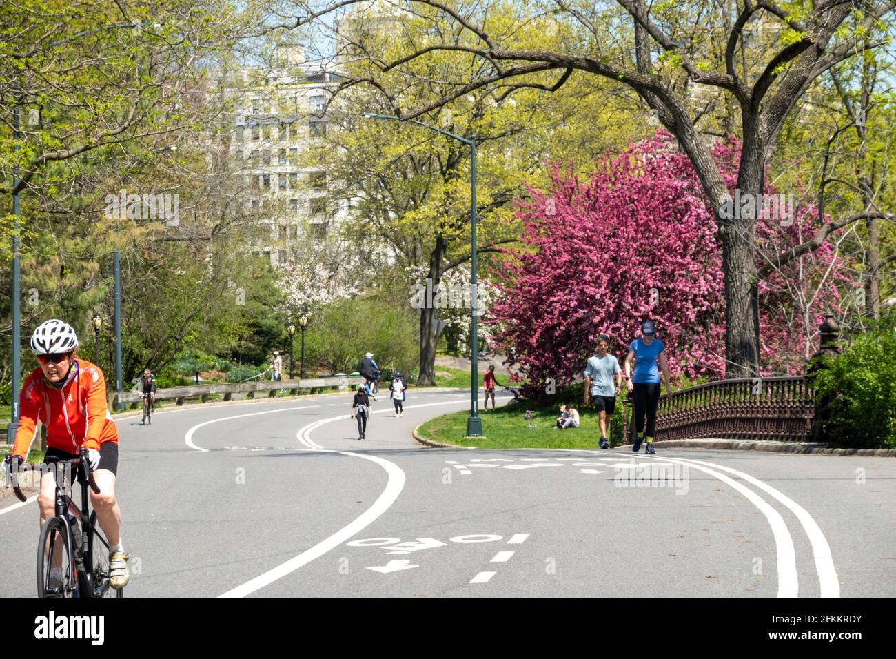 Central Park è un popolare luogo di esercizio nella città di New York, Stati Uniti d'America Foto Stock