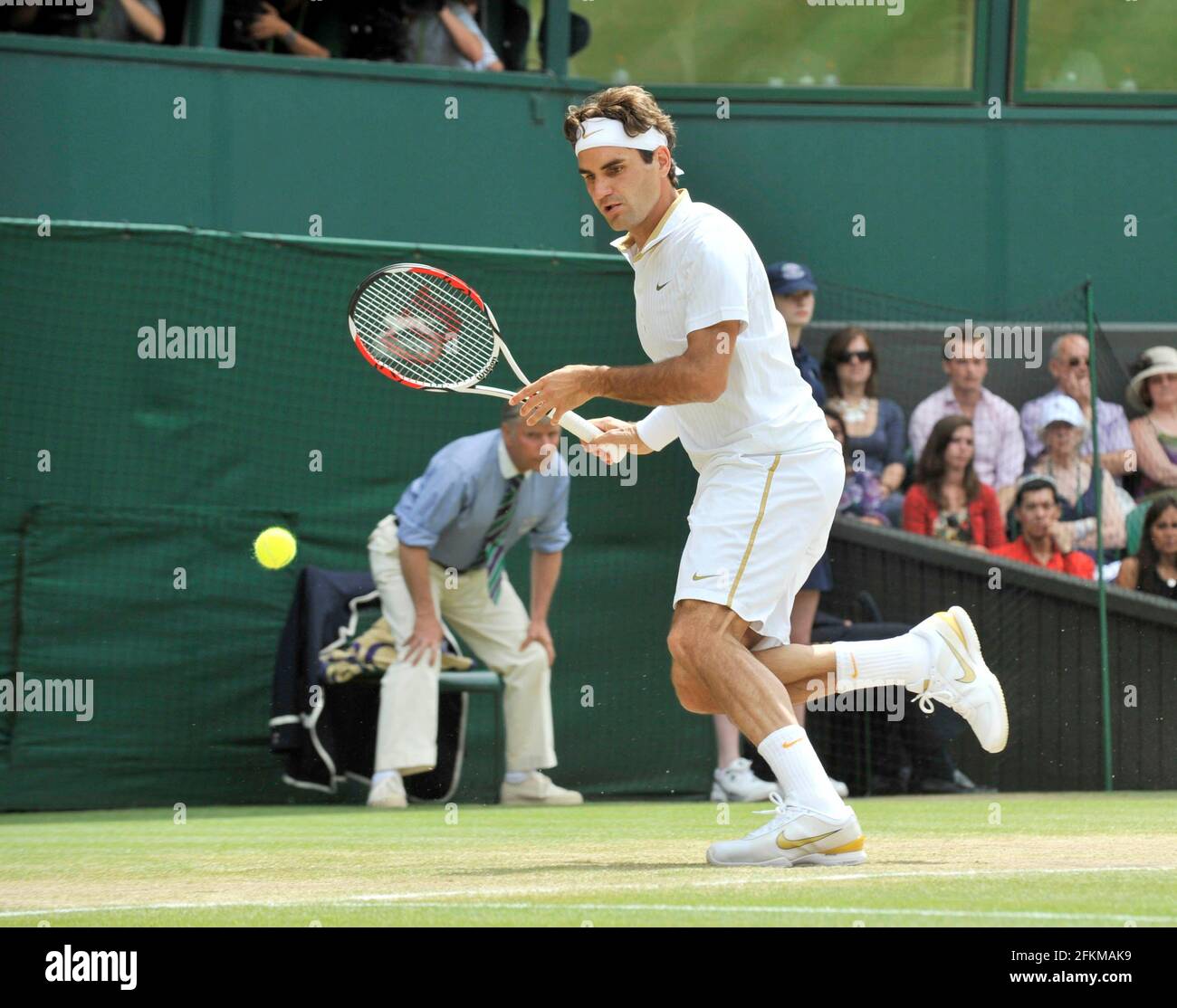 WIMBLEDON 2009 10° GIORNO. 3/7/09.MAN'S FINAL RODGER FEDERER V ANDY RODDICK. IMMAGINE DAVID ASHDOWN Foto Stock