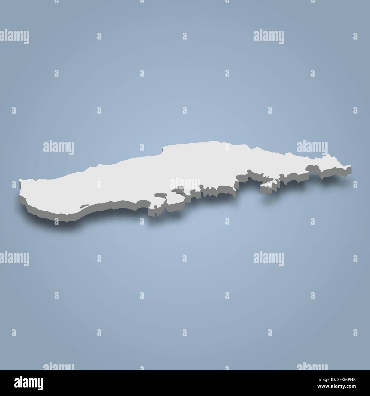 La mappa isometrica 3d di Vieques è un'isola di Porto Rico, illustrazione vettoriale isolata Illustrazione Vettoriale