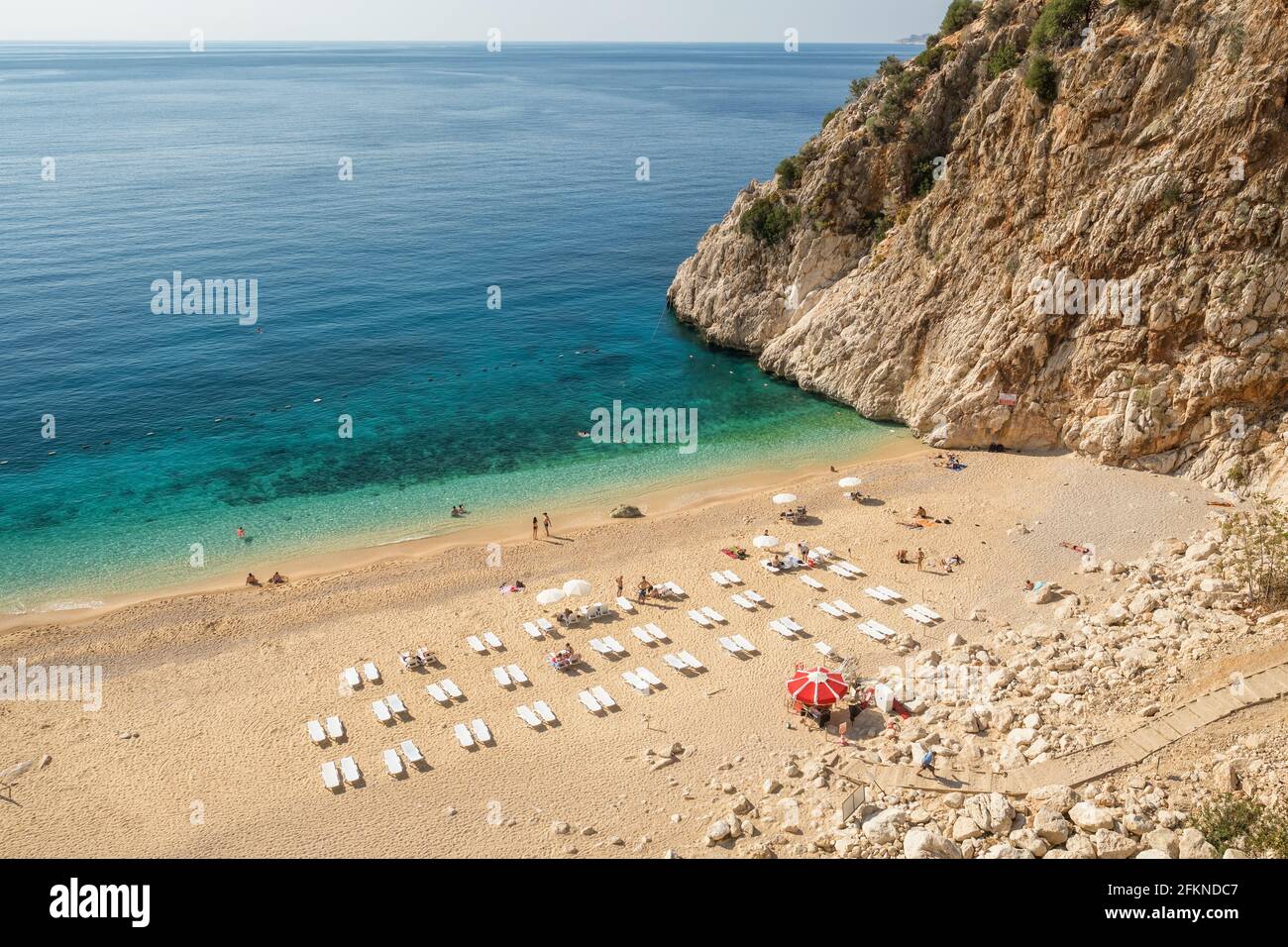 Bella spiaggia di Kaputash sul Mar Mediterraneo in Turchia Foto Stock