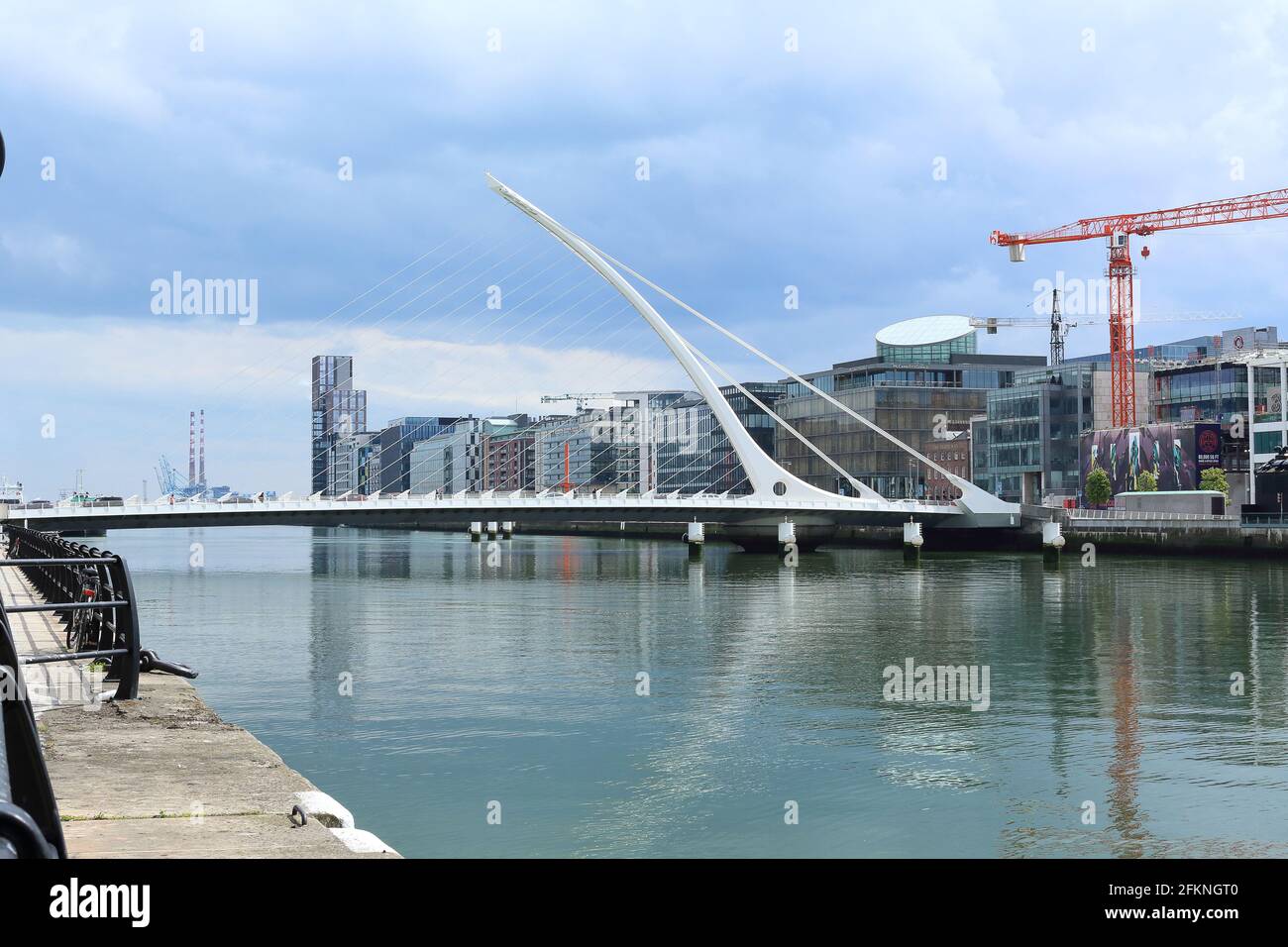 Vista sul fiume Liffey a Dublino, Irlanda Foto Stock