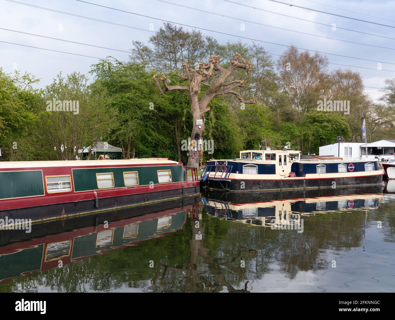Barche a vela sul fiume Lea o sul fiume Lee Foto Stock