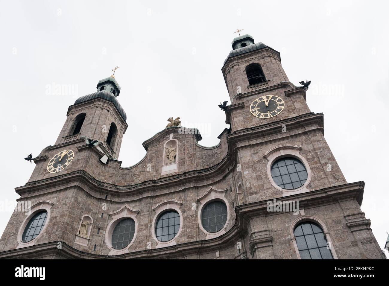 La Cattedrale di San Giacomo o Dom Sankt Jakob è una cattedrale barocca del XVIII secolo della diocesi cattolica di Innsbruck, Tirolo, Austria Foto Stock