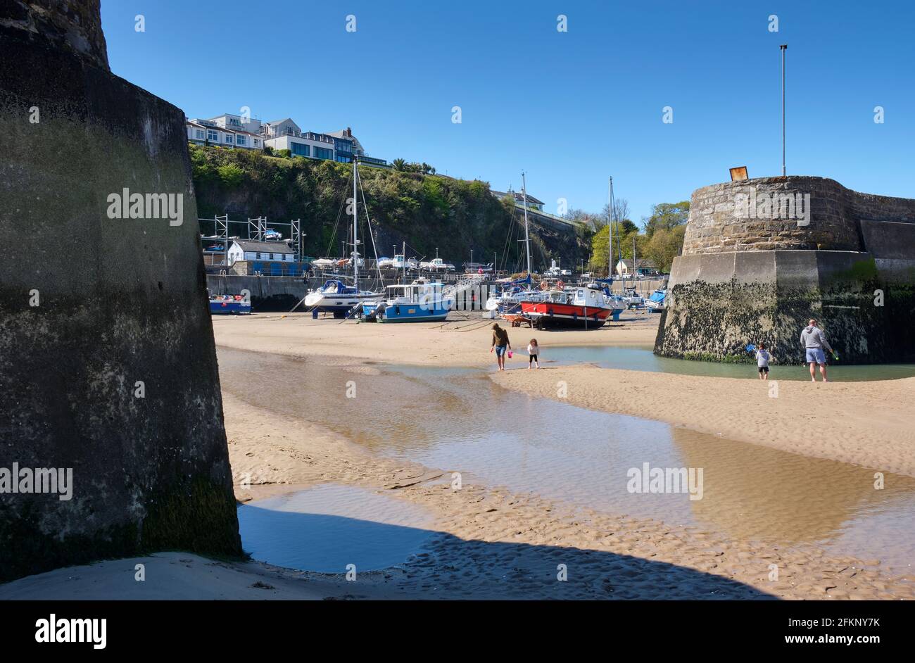 Saundersfoot Harbour, Saundersfoot, Pembrokeshire, Galles. Foto Stock