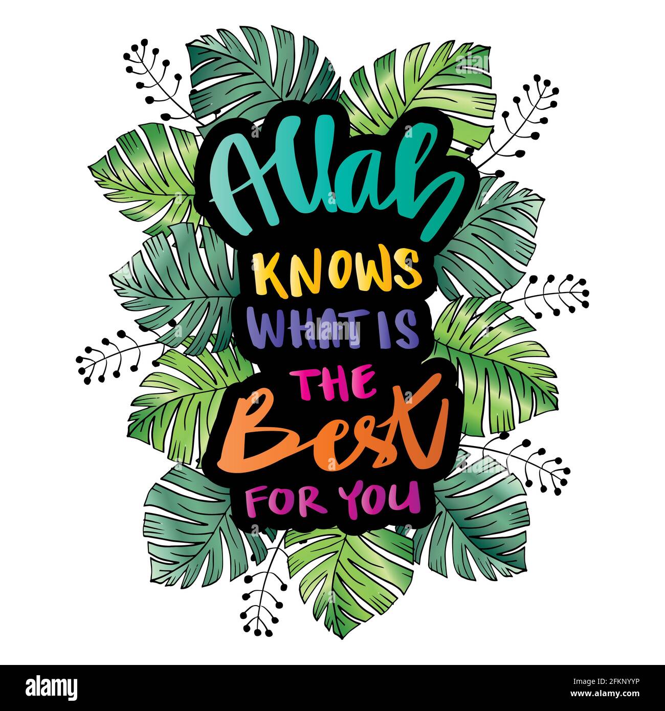 Allah sa che cosa è il migliore per voi. Citazione islamica. Foto Stock