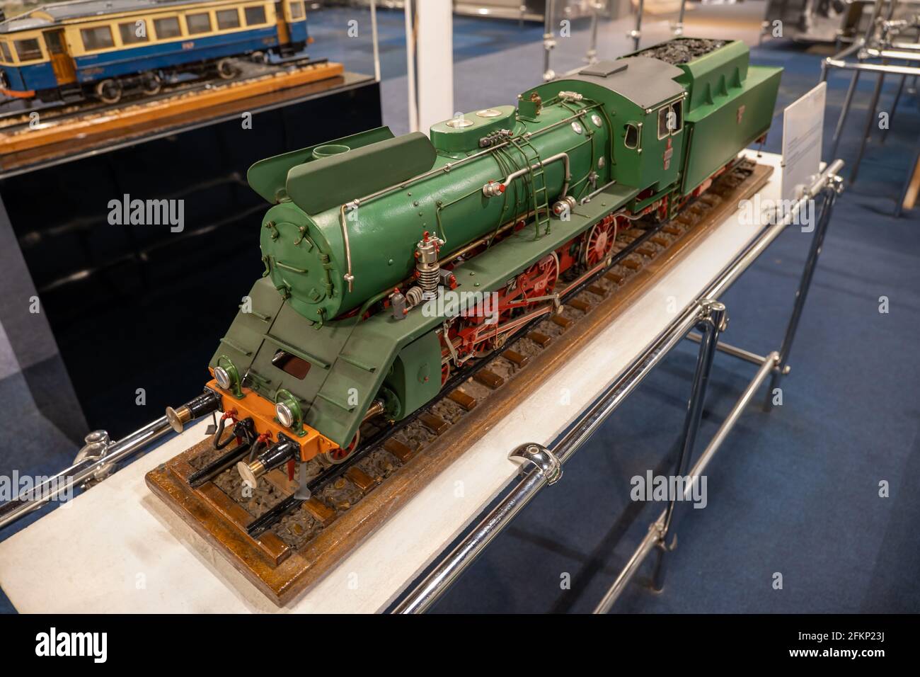 Steam Engine Ok55 Locomotiva modello in Station Museum, Varsavia, Polonia Foto Stock