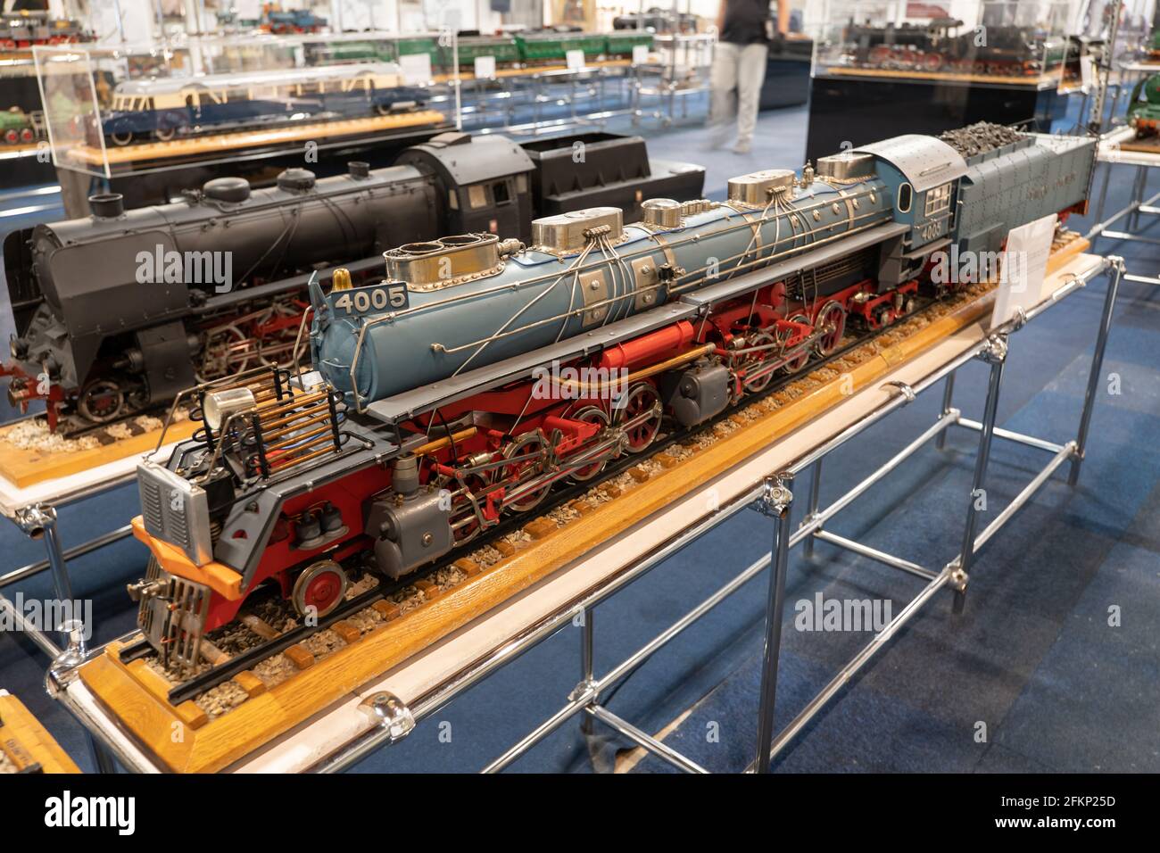 Union Pacific Railroad Steam Engine 'Mallet' Big Boy Locomotiva modello in Station Museum, Varsavia, Polonia Foto Stock