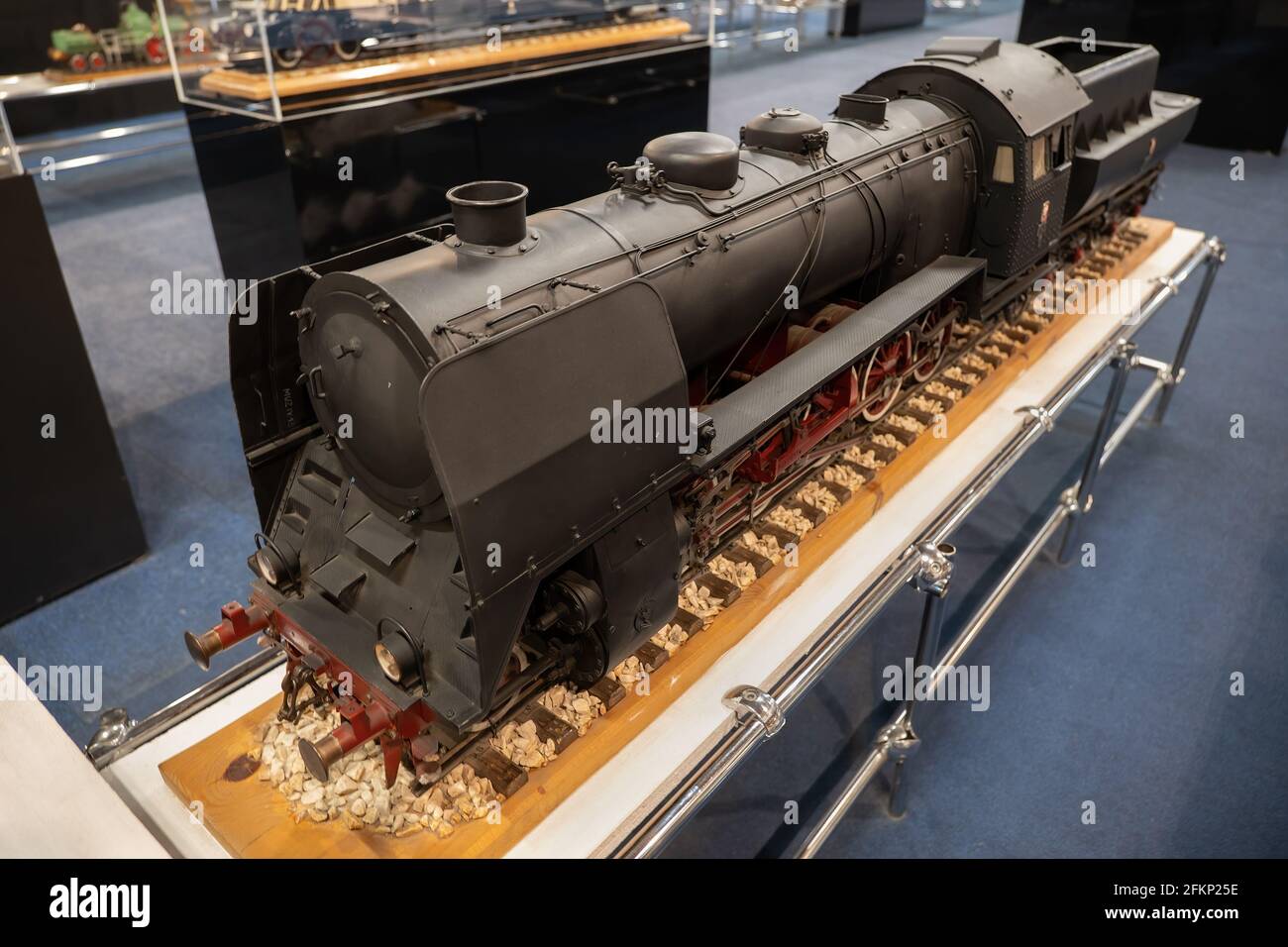 Steam Engine modello di locomotiva Ty45 nel Museo della Stazione, Varsavia, Polonia Foto Stock