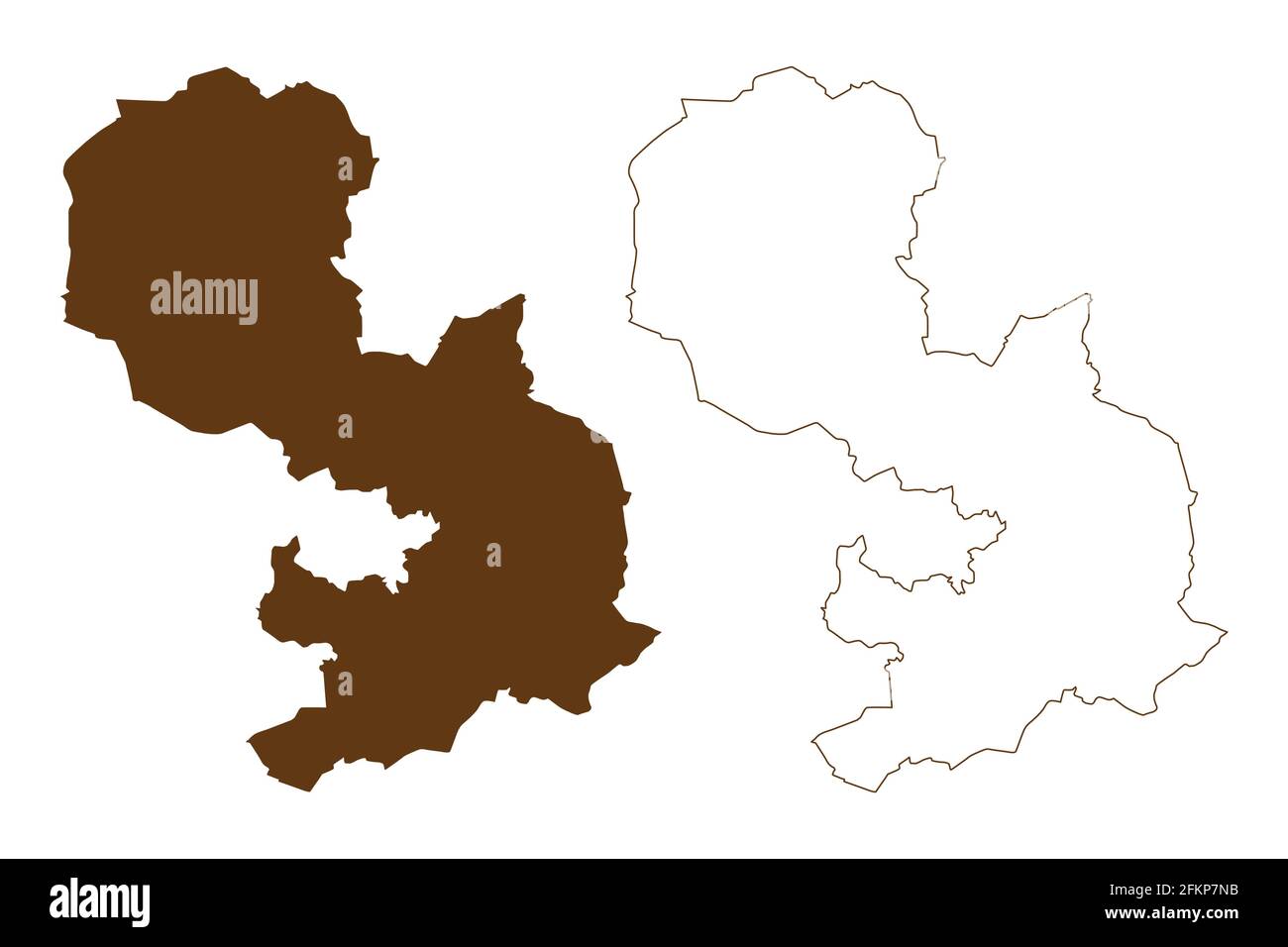 Osnabruck distretto (Repubblica federale di Germania, distretto rurale, stato della bassa Sassonia) mappa illustrazione vettoriale, abbozzare schizzo Osnabruck mappa Illustrazione Vettoriale