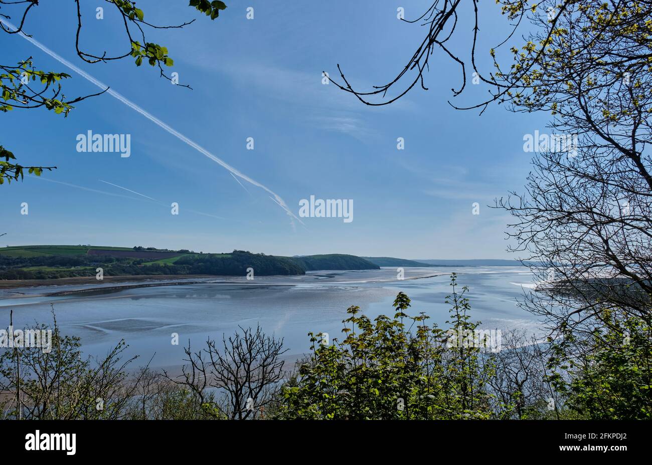 Estuario del Taf, Laugharne, Carmarthenshire Foto Stock