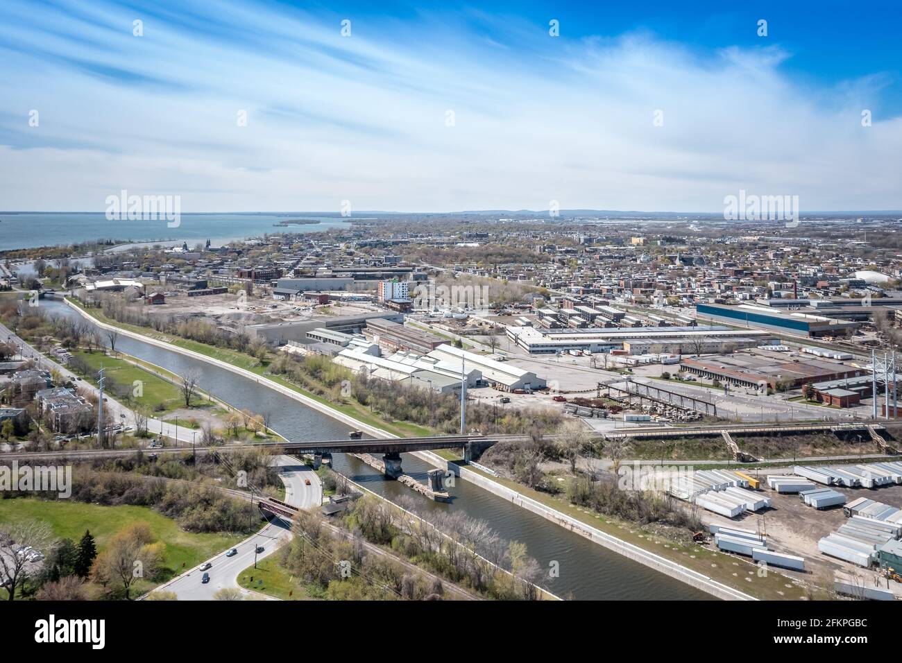 Vista aerea parco industriale Foto Stock