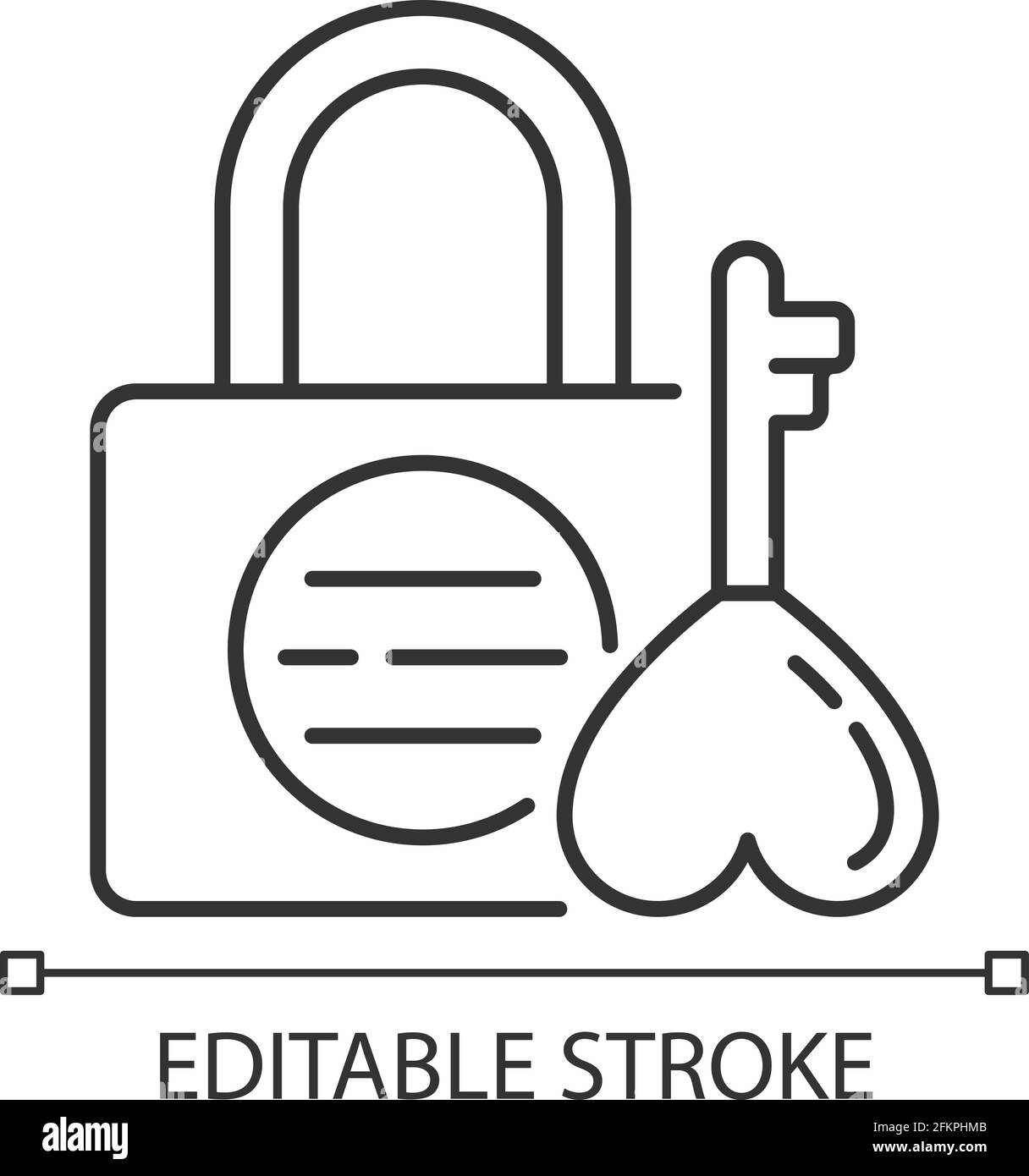 L'amore di Namsan blocca l'icona lineare Illustrazione Vettoriale