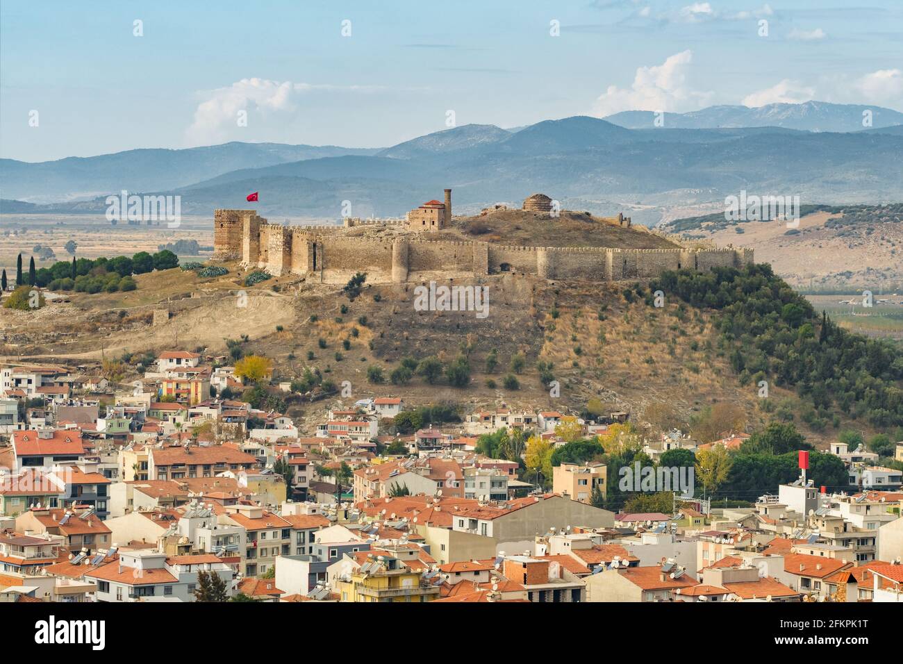 Castello Ayasuluk sulla collina di Ayasuluk, Selcuk, Efeso, Turchia Foto Stock