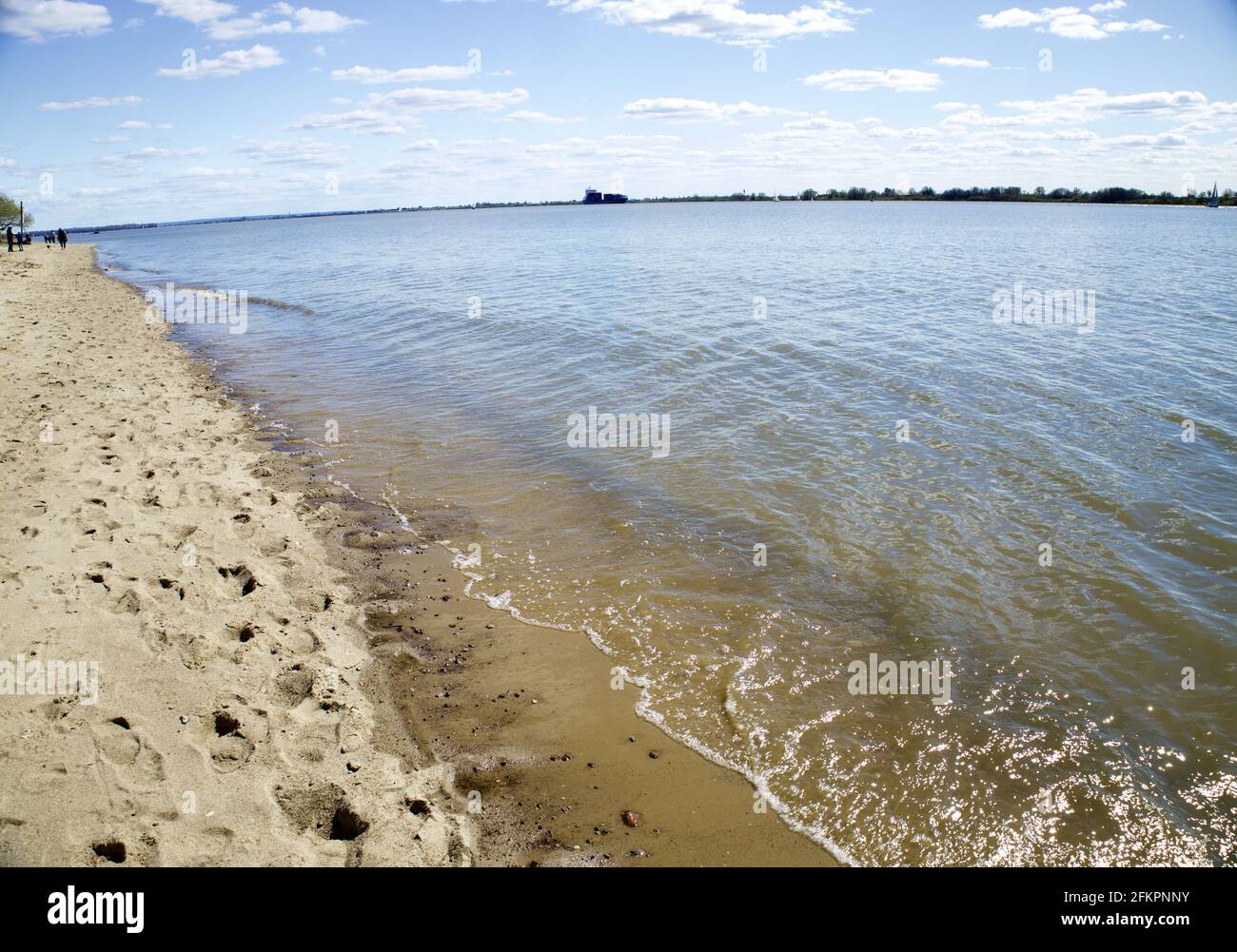 Splendida vista sul fiume Elba a Schleswig-Holstein, Germania Foto Stock