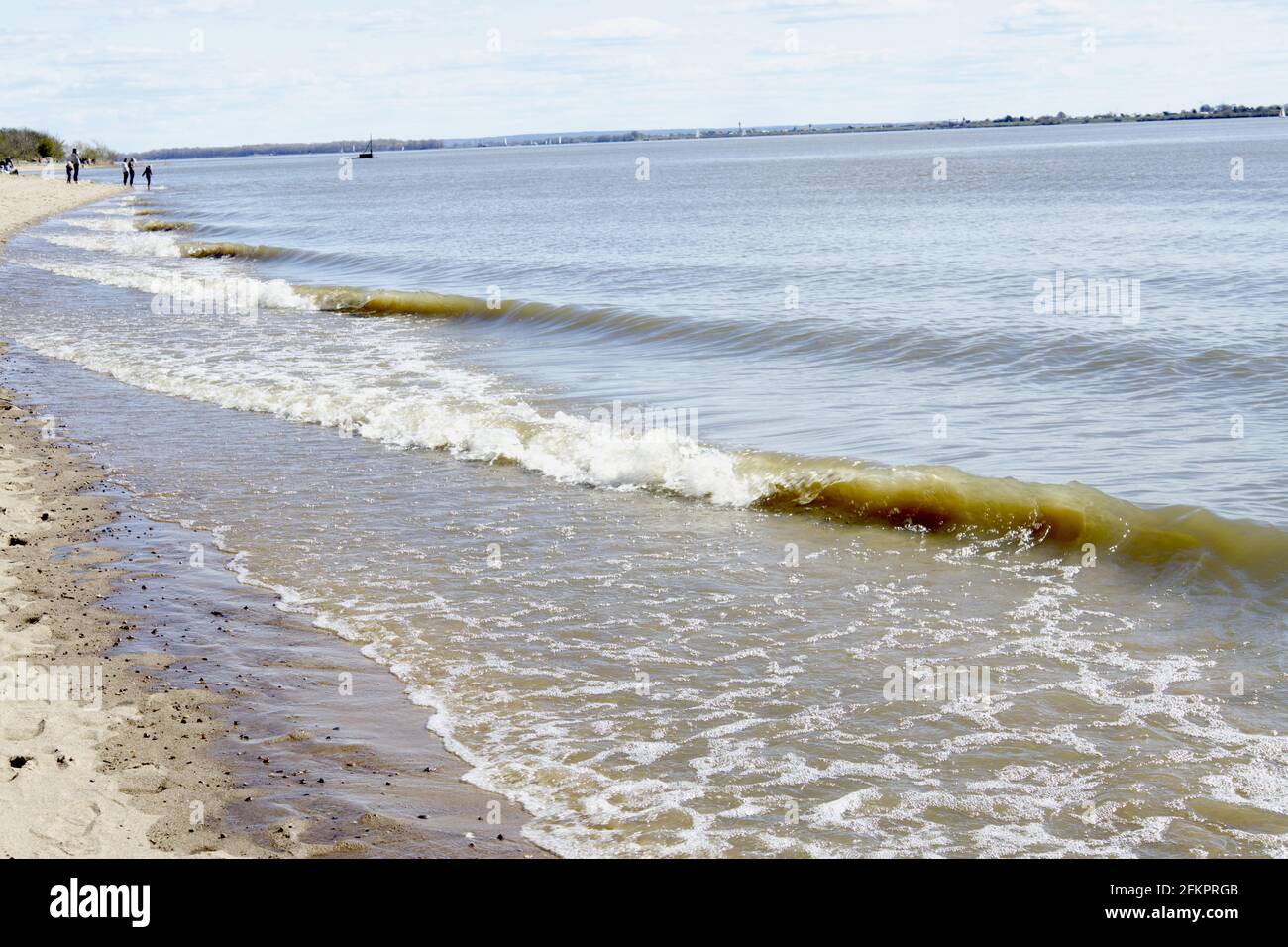 Splendida vista sul fiume Elba a Schleswig-Holstein, Germania Foto Stock