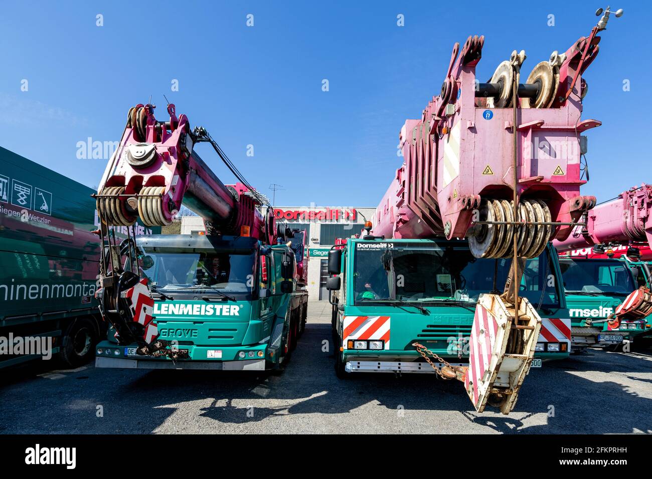 Gru mobili Dornseiff presso la filiale di Olpe. Foto Stock