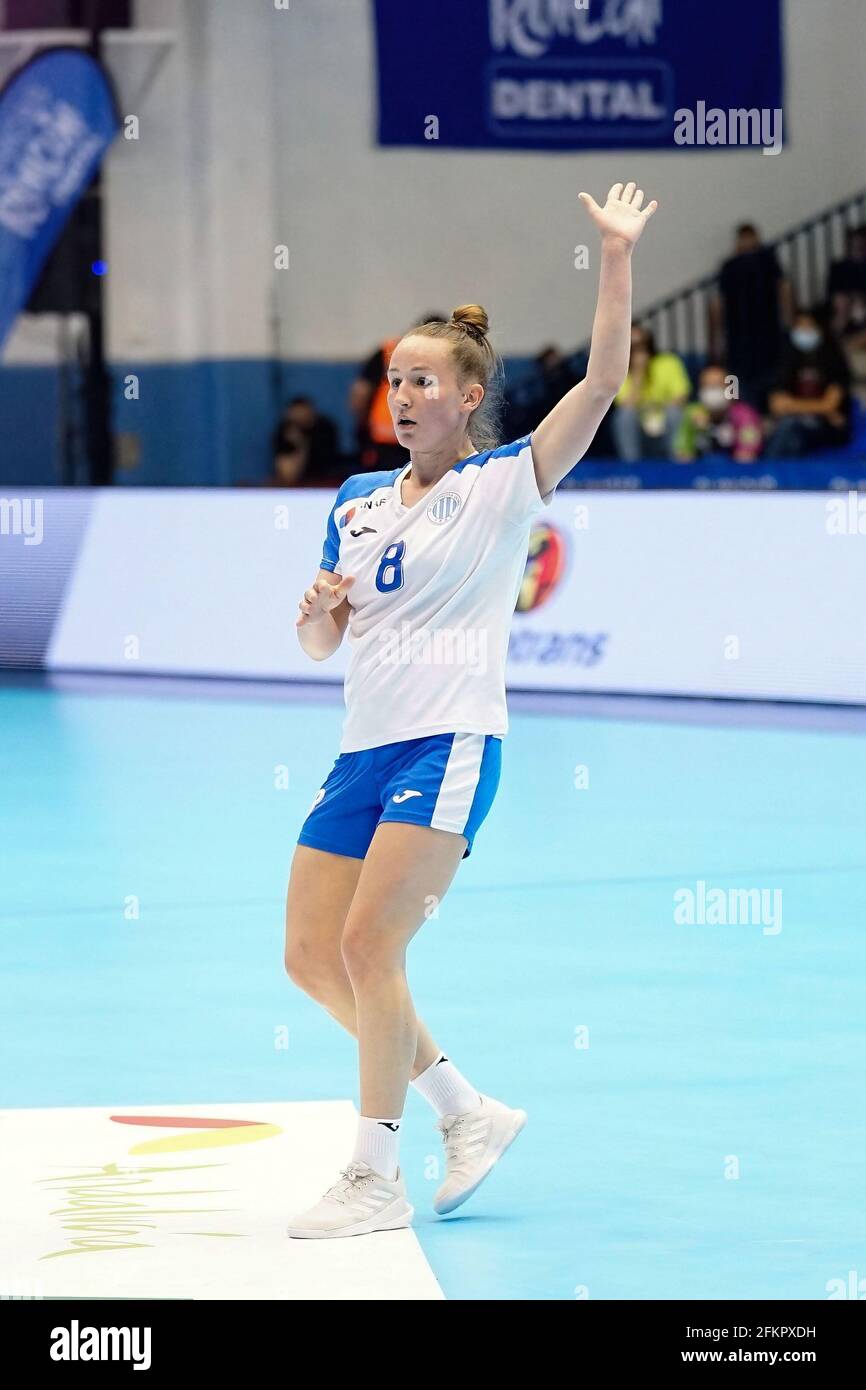 Malaga, Spagna. 01 Maggio 2021. Stela Posavec in azione durante la partita finale della Coppa europea EHF tra Rincon Fertilidad Malaga e RK Lokomotiva Zagabria a Pabellon Ciudad Jardin. (Punteggio finale; Rincon Fertilidad Malaga 32:28 RK Lokomotiva Zagreb) Credit: SOPA Images Limited/Alamy Live News Foto Stock