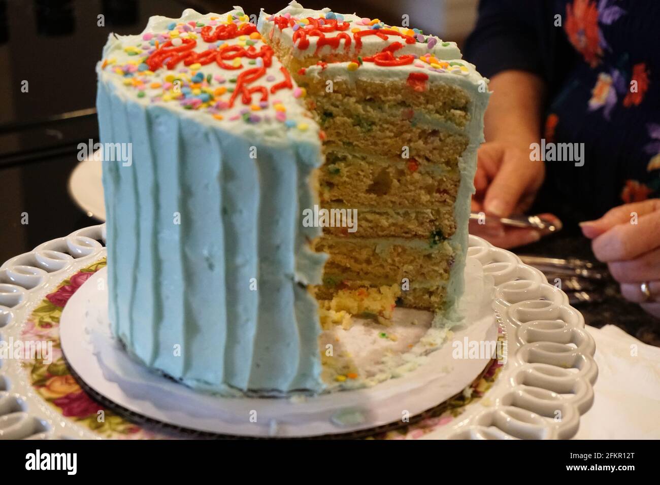 Torta di compleanno Foto Stock