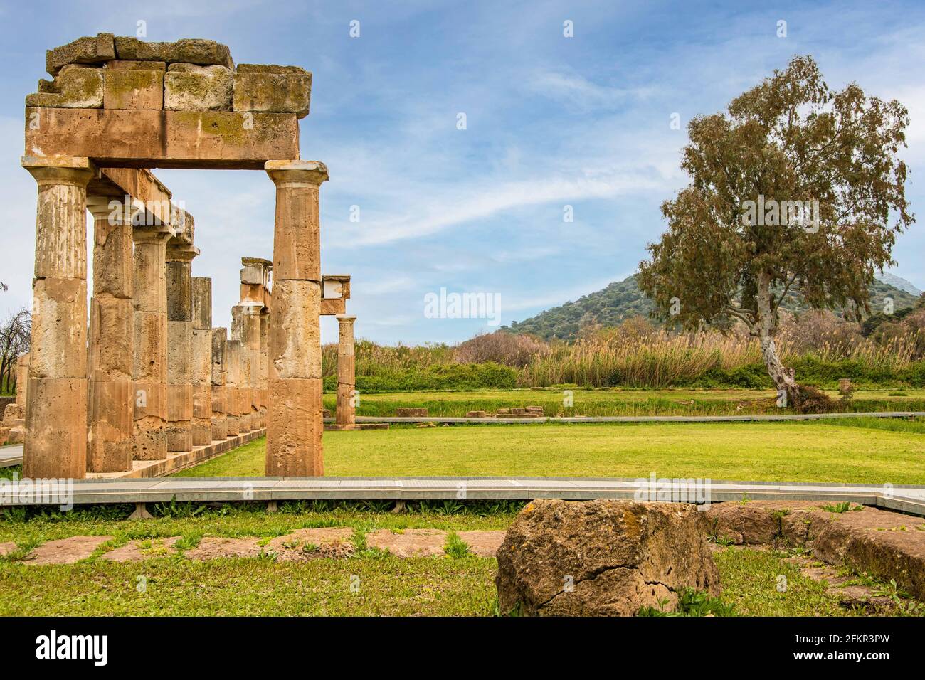 Il tempio dell'antica dea Artemis a Brauron (Vravrona) in Attica, Grecia Foto Stock