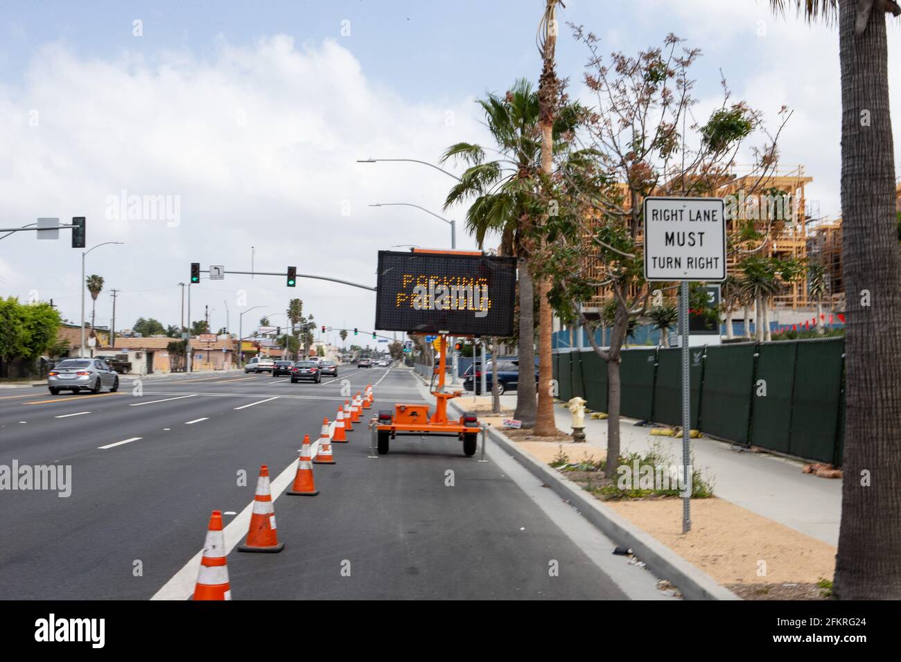 Vista generale intorno alle strade di confine dello stadio SoFi, domenica 2 maggio 2021, a Inglewood, California (Jevone Moore/immagine dello sport) Foto Stock