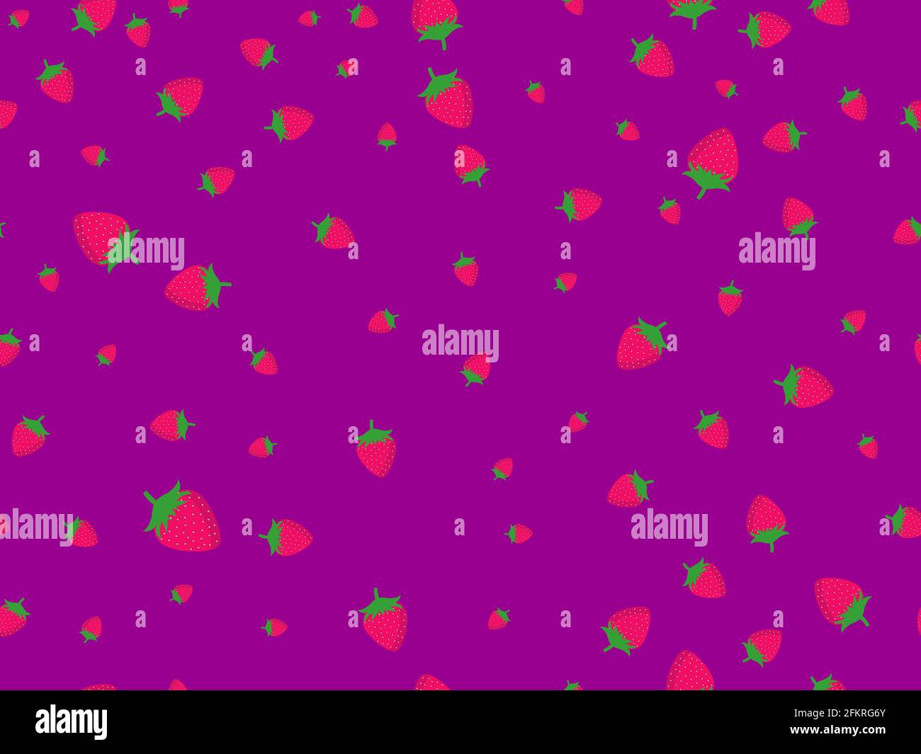 Motivo senza giunture di fragole. Bacche rosse su sfondo bordeaux per la stampa su tessuto e carta da imballaggio. Illustrazione vettoriale Illustrazione Vettoriale