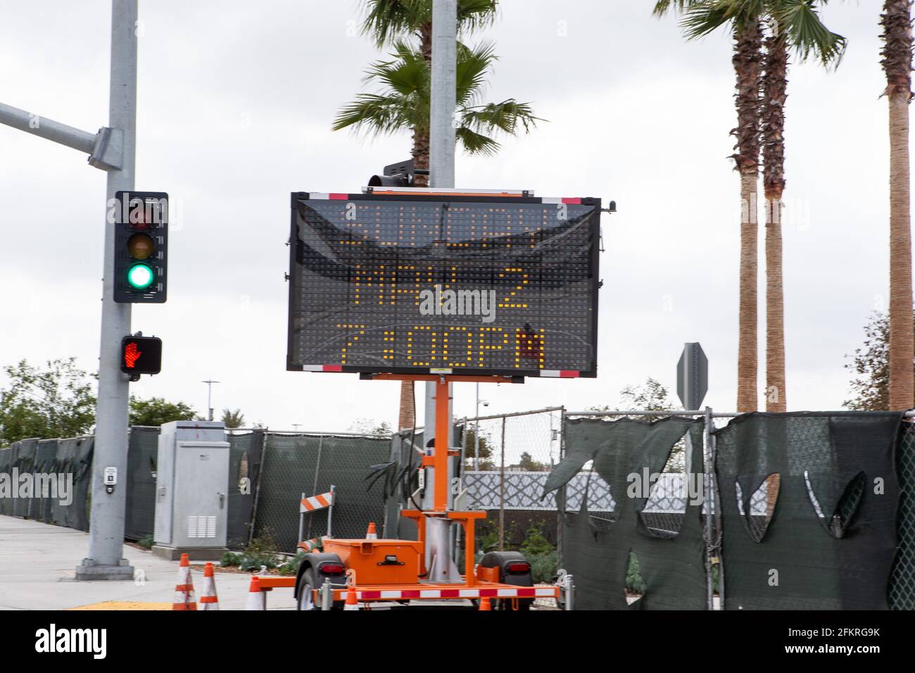 Vista dettagliata su Pincay Dr at Kareem Court at SoFi Stadium Border Streets, domenica 2 maggio 2021, a Inglewood, California (Jevone Moore/immagine dello sport) Foto Stock